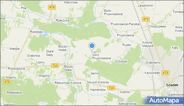 mapa Góry Prusinowskie, Góry Prusinowskie na mapie Targeo